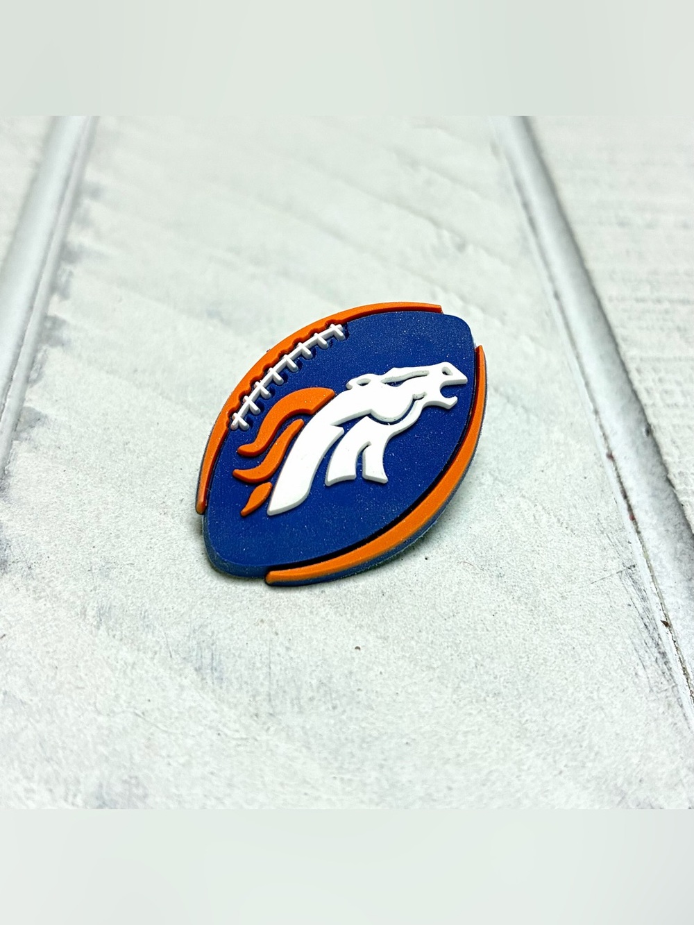 NFL Denver Broncos Mascot Silicone Shoe Charm Team’s Helmet Logo Football Design